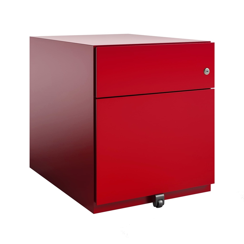 Cajonera móvil Bisley Note con 1 cajón personal y 1 de archivo color rojo cardenal