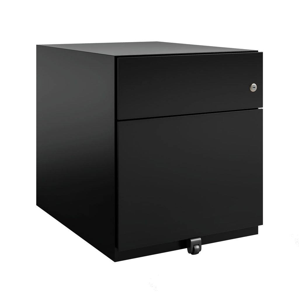 Cajonera móvil Bisley Note con 1 cajón personal y 1 de archivo color negro