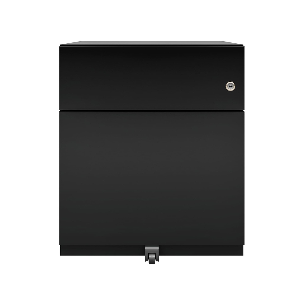 Cajonera móvil Bisley Note con 1 cajón personal y 1 de archivo color negro