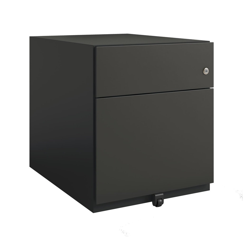 Cajonera móvil Bisley Note con 1 cajón personal y 1 de archivo color gris antracita