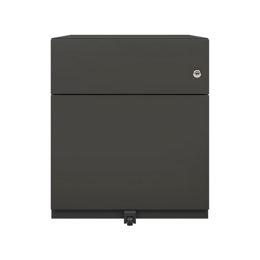 Cajonera móvil Bisley Note con 1 cajón personal y 1 de archivo color gris antracita