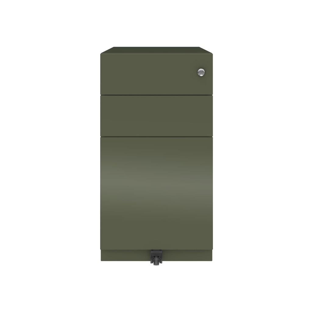 Cajonera móvil Bisley Note con 1 cajón personal y 1 de archivo en color verde militar
