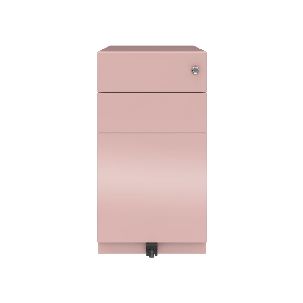 Cajonera móvil Bisley Note con 1 cajón personal y 1 de archivo en color rosa