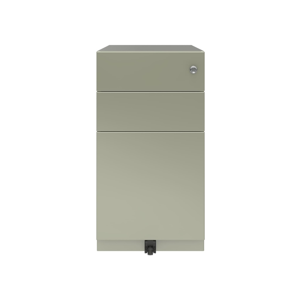 Cajonera móvil Bisley Note con 1 cajón personal y 1 de archivo en color gris cemento