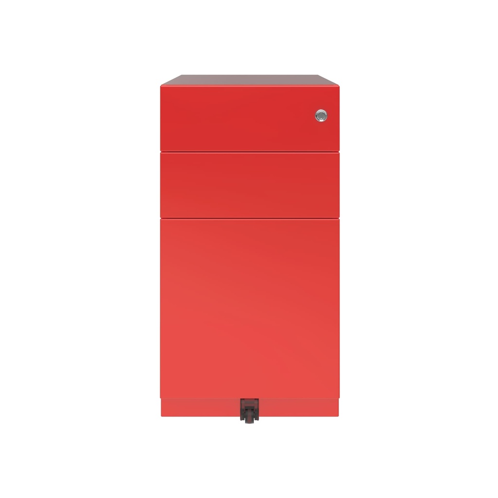Cajonera móvil Bisley Note con 1 cajón personal y 1 de archivo en color rojo carmesí