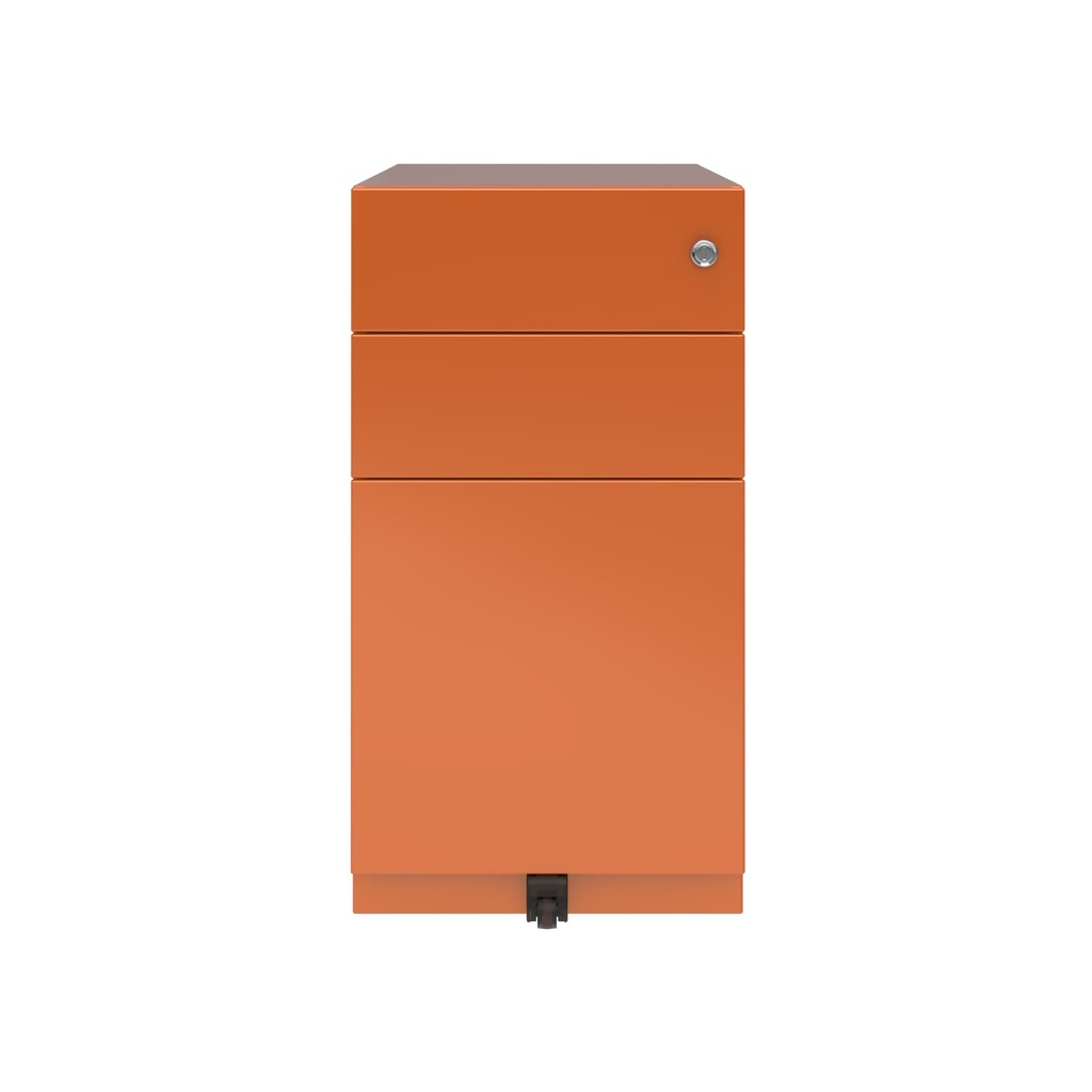Cajonera móvil Bisley Note con 1 cajón personal y 1 de archivo en color naranja