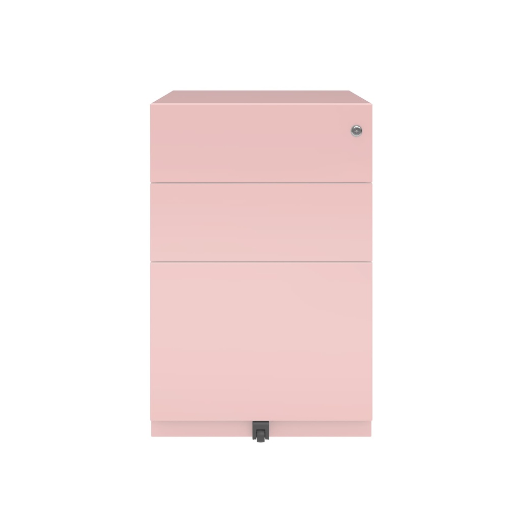 Cajonera móvil Bisley Note con 1 cajón personal y 1 de archivo en color rosa