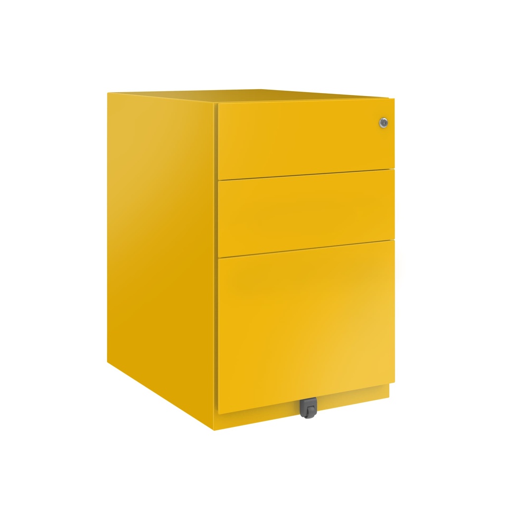 Cajonera móvil Bisley Note con 1 cajón personal y 1 de archivo en color amarillo oro
