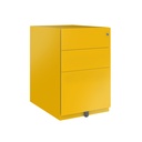 Cajonera móvil Bisley Note con 1 cajón personal y 1 de archivo en color amarillo oro