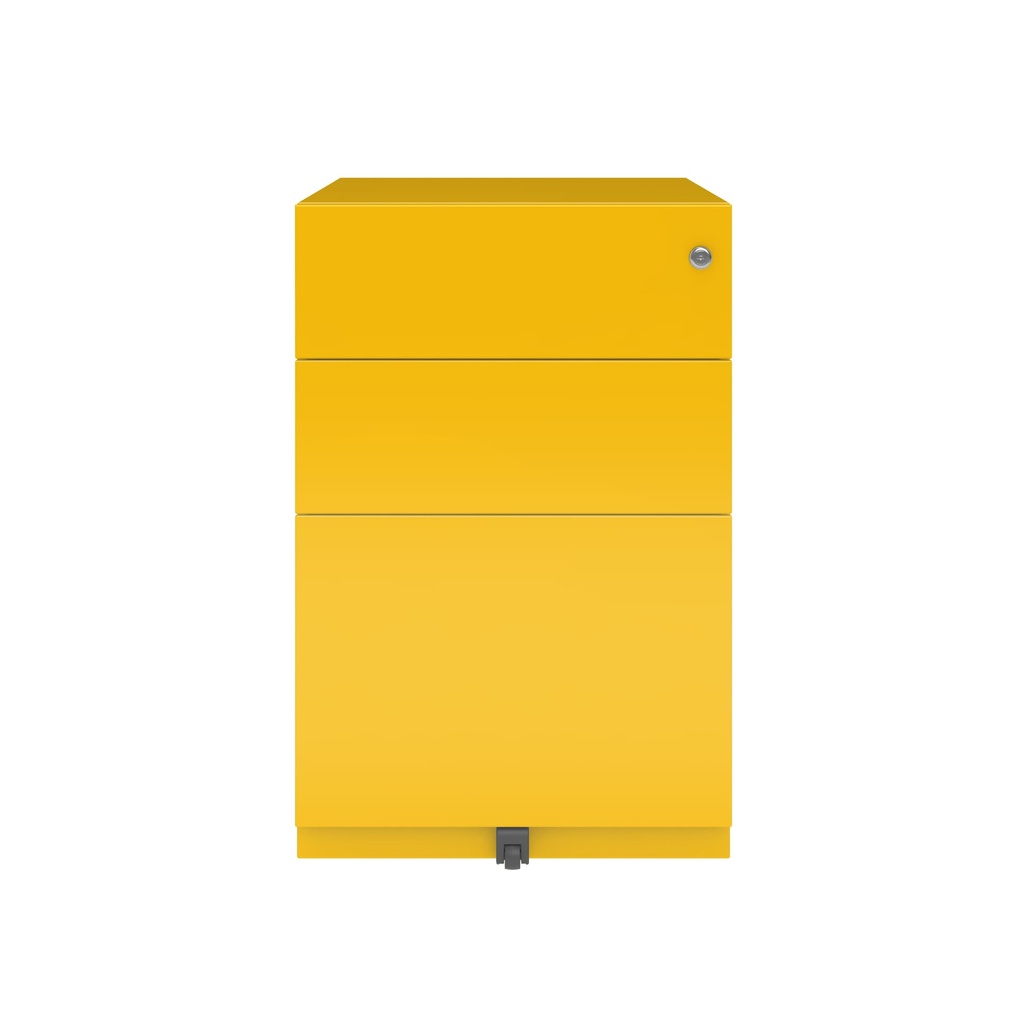 Cajonera móvil Bisley Note con 1 cajón personal y 1 de archivo en color amarillo girasol