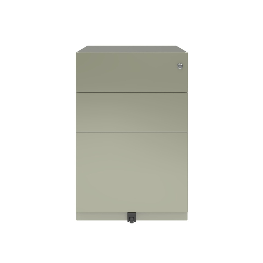 Cajonera móvil Bisley Note con 1 cajón personal y 1 de archivo en color gris cemento