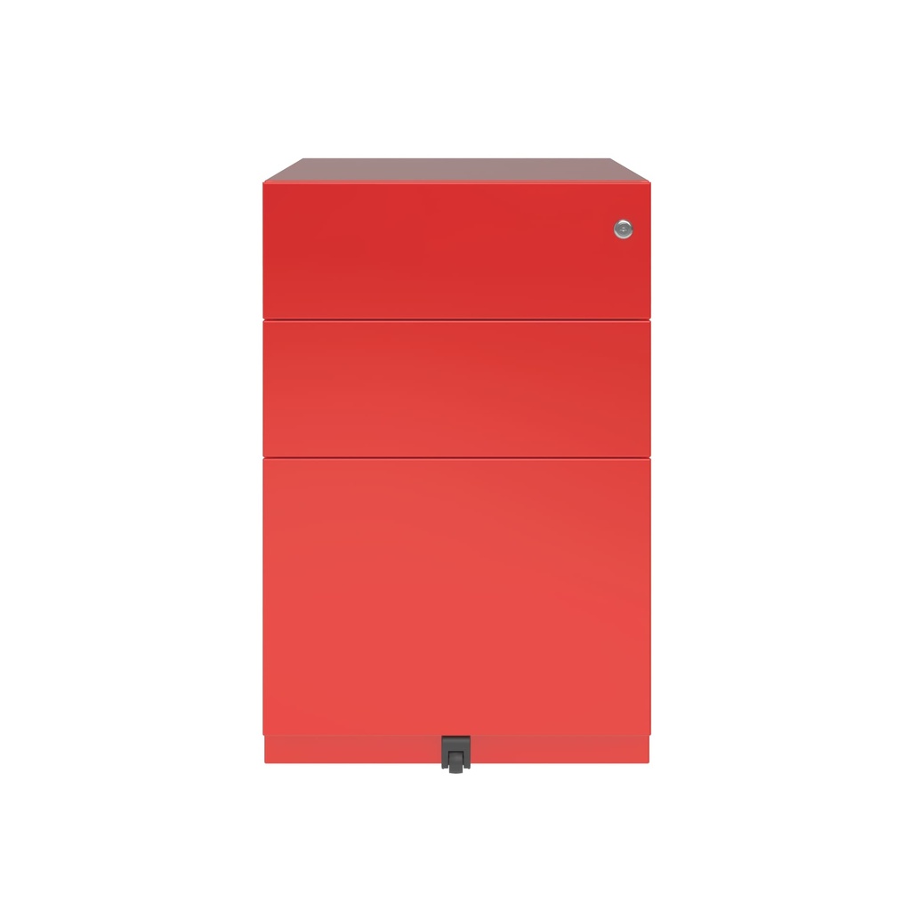 Cajonera móvil Bisley Note con 1 cajón personal y 1 de archivo en color rojo carmesí