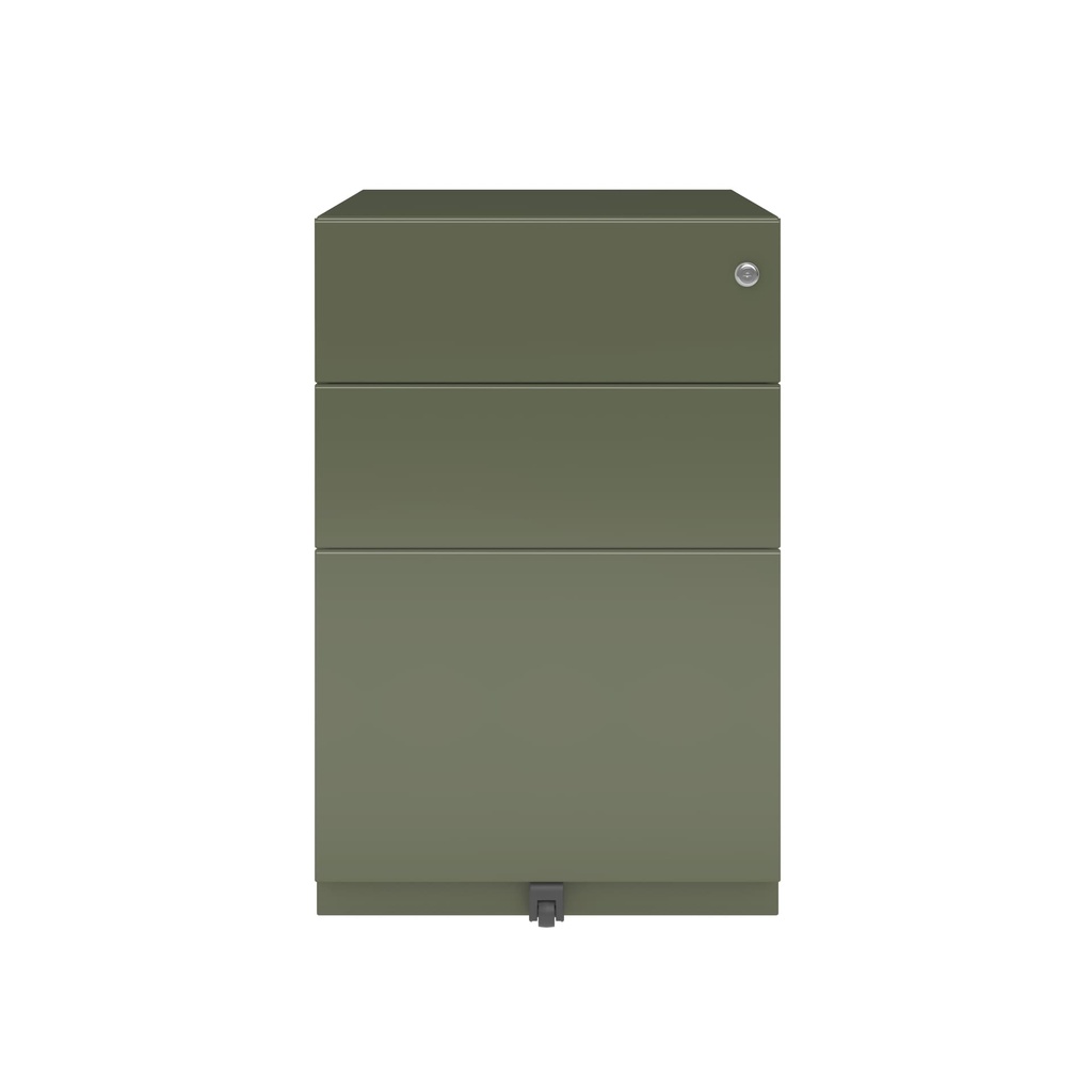 Cajonera móvil Bisley Note con 1 cajón personal y 1 de archivo en color verde militar