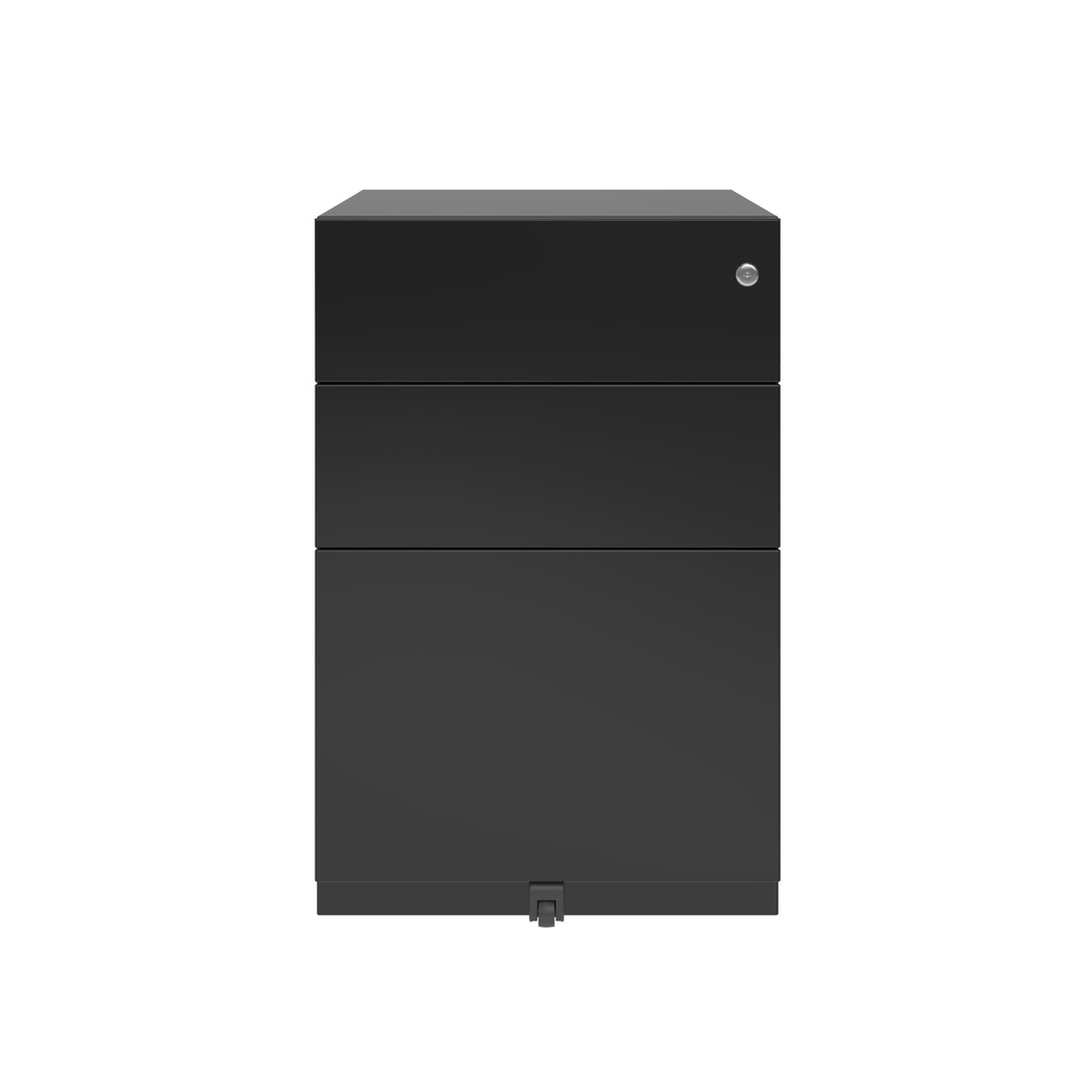 Cajonera móvil Bisley Note con 1 cajón personal y 1 de archivo en color negro