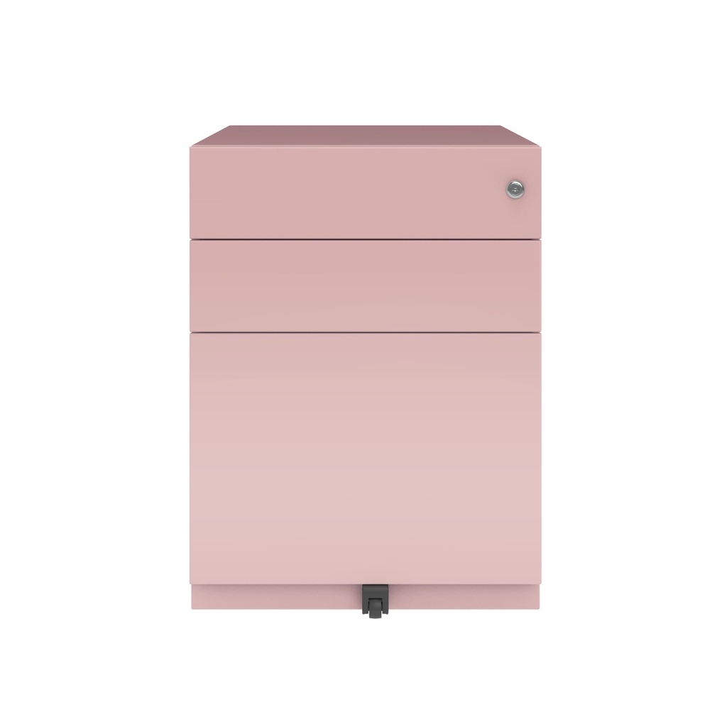 Cajonera móvil Bisley Note con 1 cajón personal y 1 de archivo en color rosa