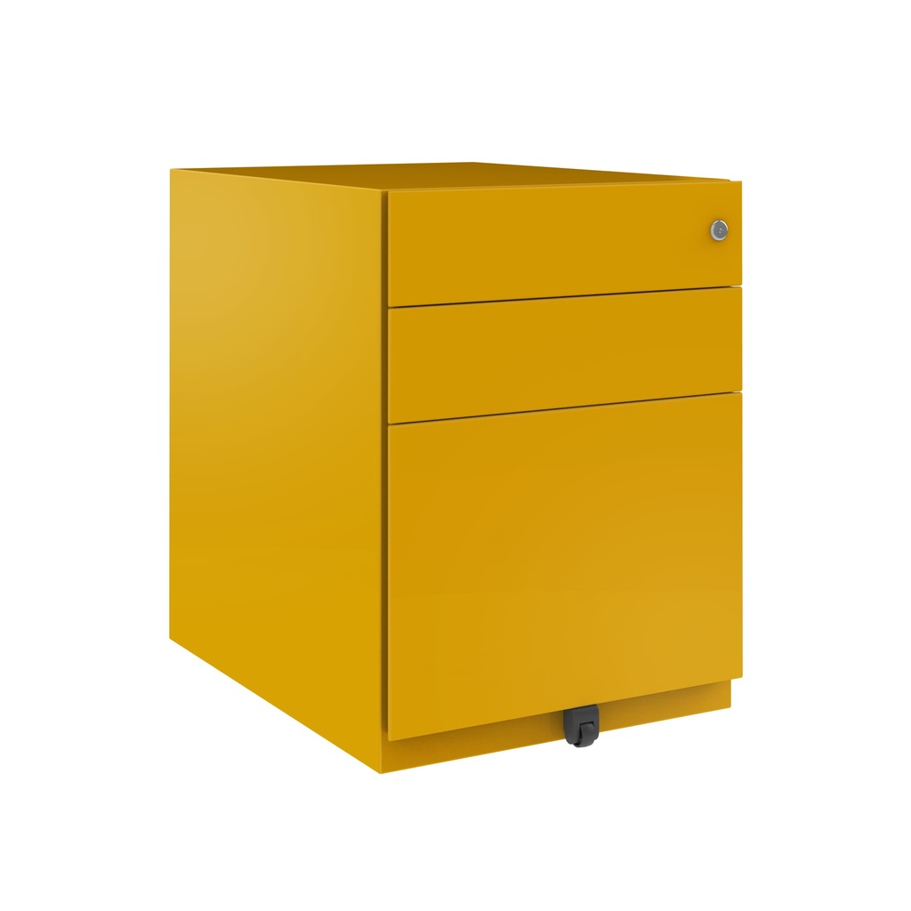 Cajonera móvil Bisley Note con 1 cajón personal y 1 de archivo en color amarillo oro
