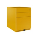 Cajonera móvil Bisley Note con 1 cajón personal y 1 de archivo en color amarillo oro