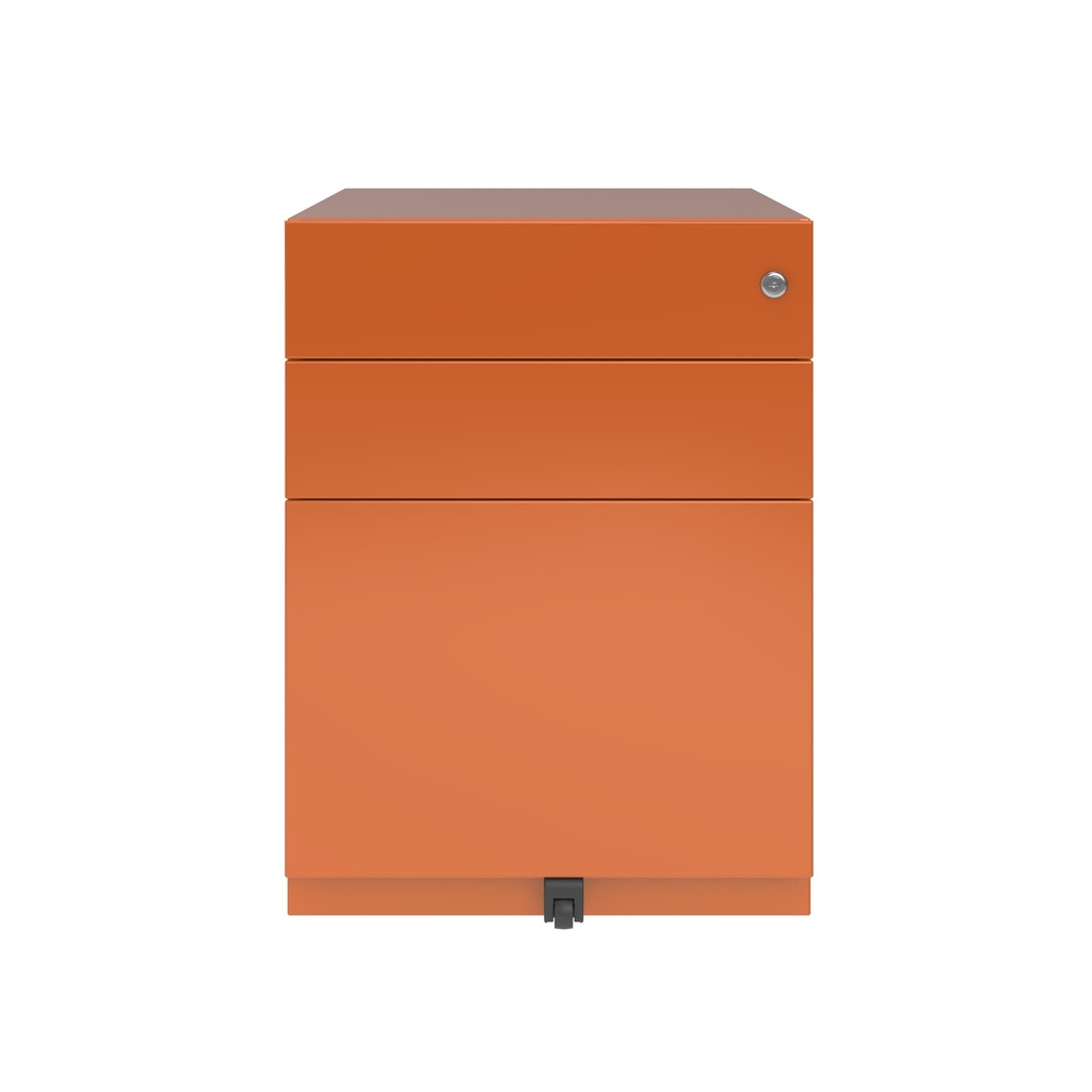 Cajonera móvil Bisley Note con 1 cajón personal y 1 de archivo en color naranja