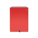 Cajonera móvil Bisley Note con 1 cajón personal y 1 de archivo en color rojo carmesí