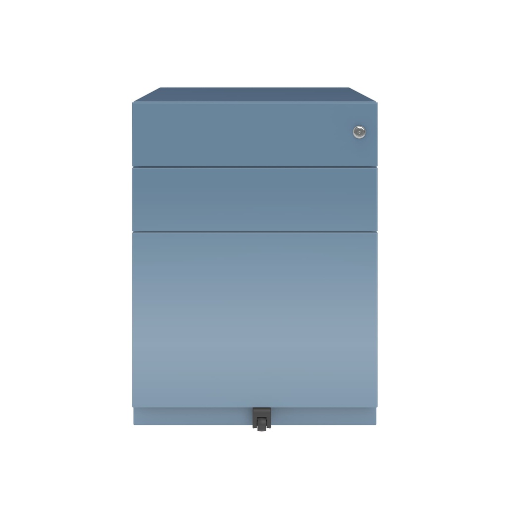 Cajonera móvil Bisley Note con 1 cajón personal y 1 de archivo en color azul turquesa