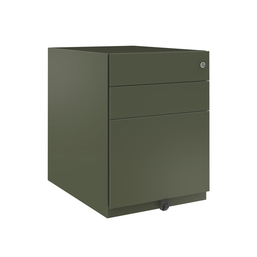 Cajonera móvil Bisley Note con 1 cajón personal y 1 de archivo en color verde oscuro