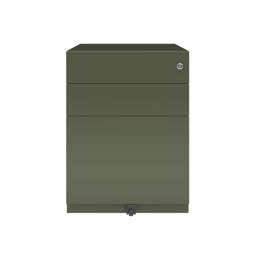 Cajonera móvil Bisley Note con 1 cajón personal y 1 de archivo en color verde militar