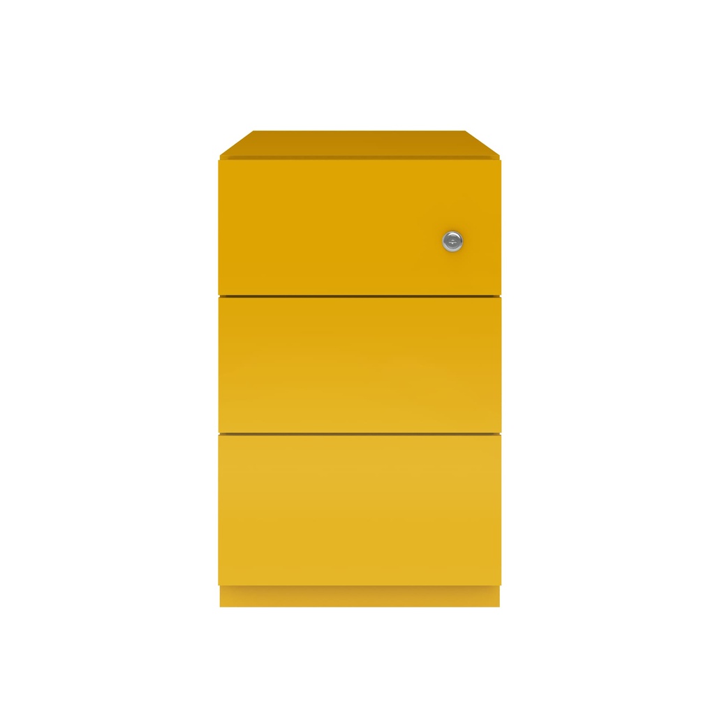 Cajonera móvil Bisley Note con 1 cajón personal y 1 de archivo en color amarillo girasol