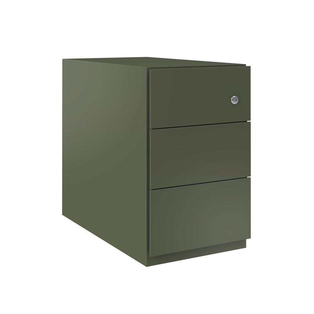 Cajonera móvil Bisley Note con 1 cajón personal y 1 de archivo en color verde oscuro
