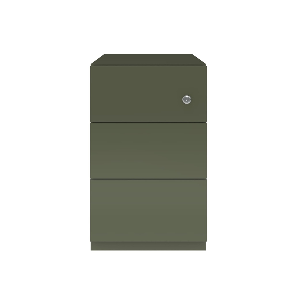 Cajonera móvil Bisley Note con 1 cajón personal y 1 de archivo en color verde militar