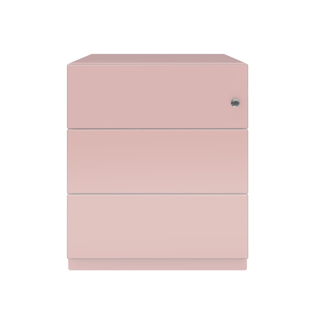 Cajonera móvil Bisley Note con 1 cajón personal y 1 de archivo en color rosa