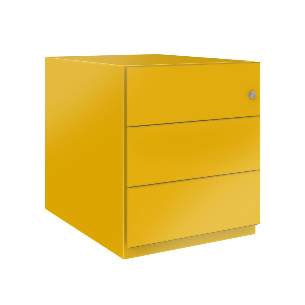 Cajonera móvil Bisley Note con 1 cajón personal y 1 de archivo en color amarillo oro