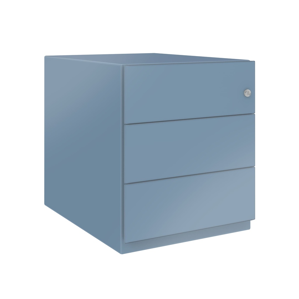 Cajonera móvil Bisley Note con 1 cajón personal y 1 de archivo en color azul claro