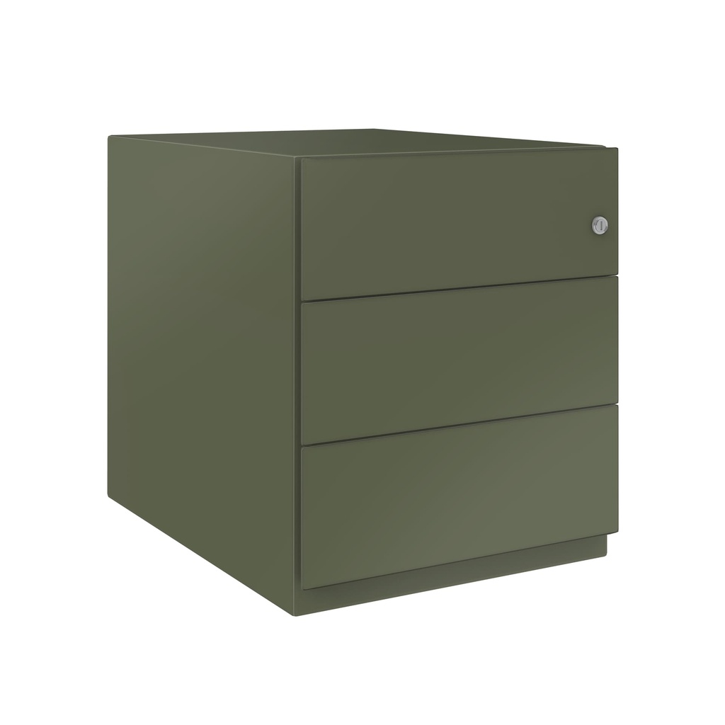 Cajonera móvil Bisley Note con 1 cajón personal y 1 de archivo en color verde oscuro