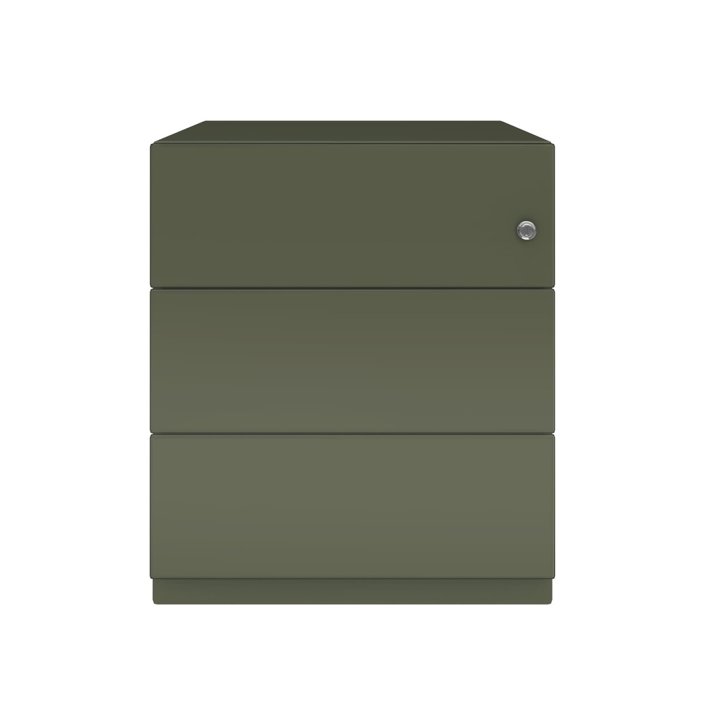 Cajonera móvil Bisley Note con 1 cajón personal y 1 de archivo en color verde militar
