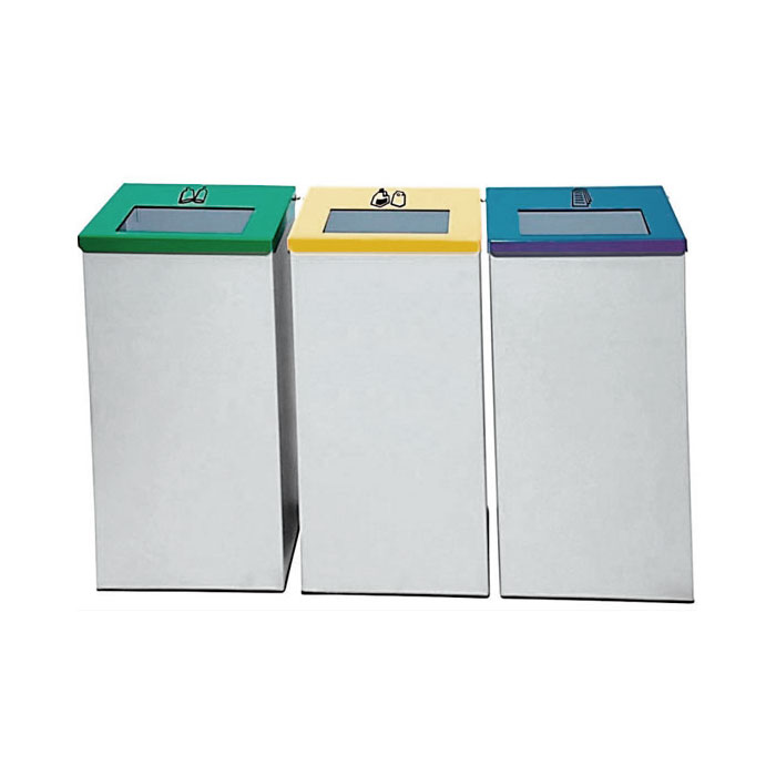 Conjunto de 3 papeleras de reciclaje