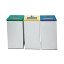 Conjunto de 3 papeleras de reciclaje