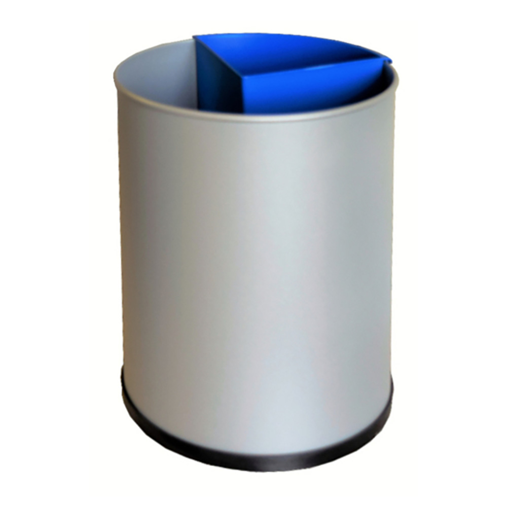 Papelera con cubilete de reciclaje azul para papel