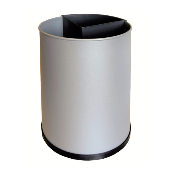 Papelera con cubilete de reciclaje gris oscuro
