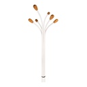 Perchero metálico blanco de pie con 6 colgadores