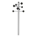 Perchero metálico de pie con 8 colgadores pintado en gris