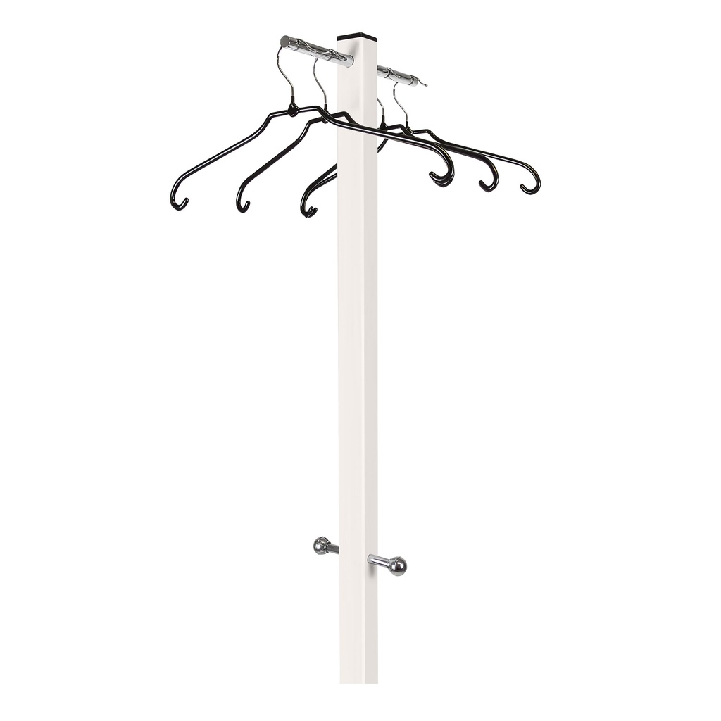 Perchero metálico para colgar ropa blanco de pie