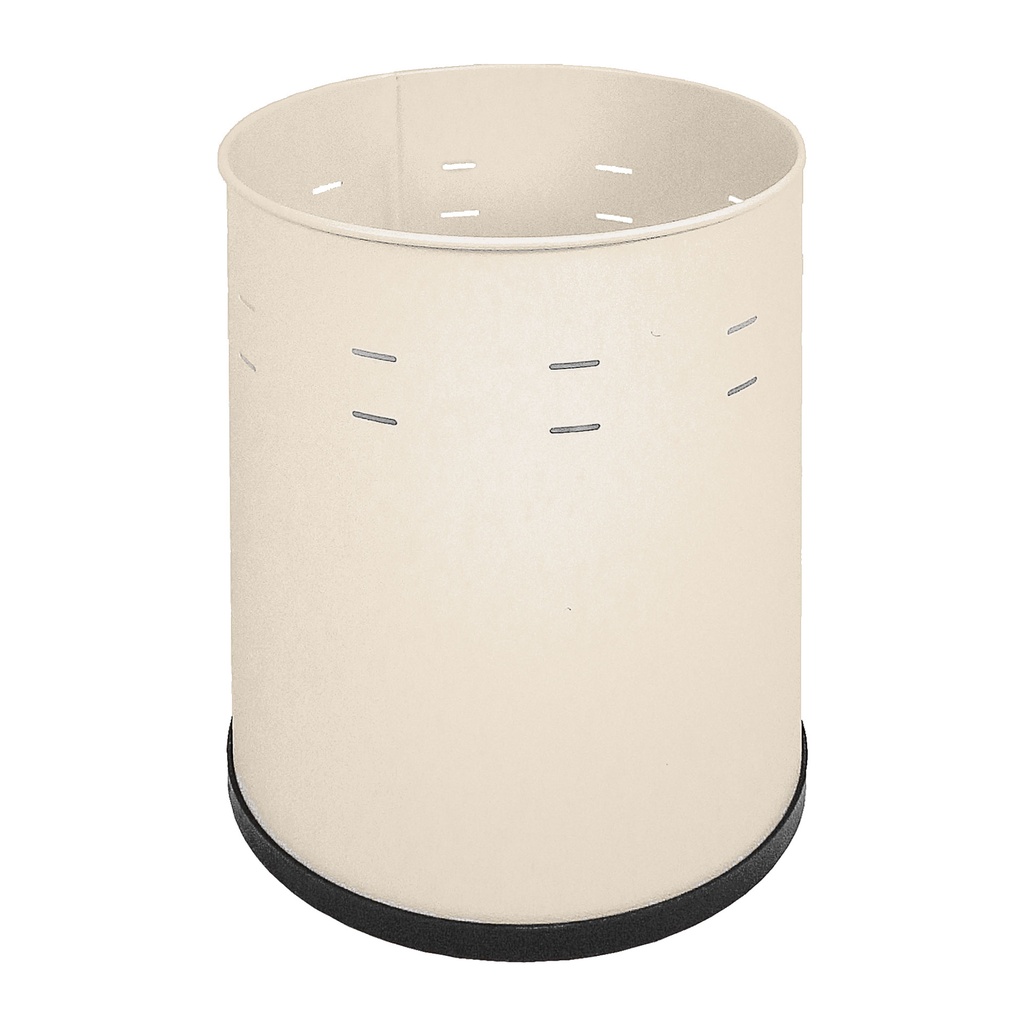 Papelera metálica de oficina perforada en color beige