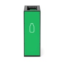 Papelera de diseño en color verde para reciclar cristal y vidrio
