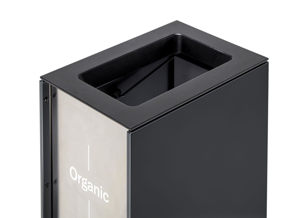 Papeleras de diseño con vinilos de identificación para distintos tipos de materiales a reciclar