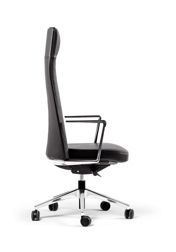 Sillón de oficina Cron en cuero negro