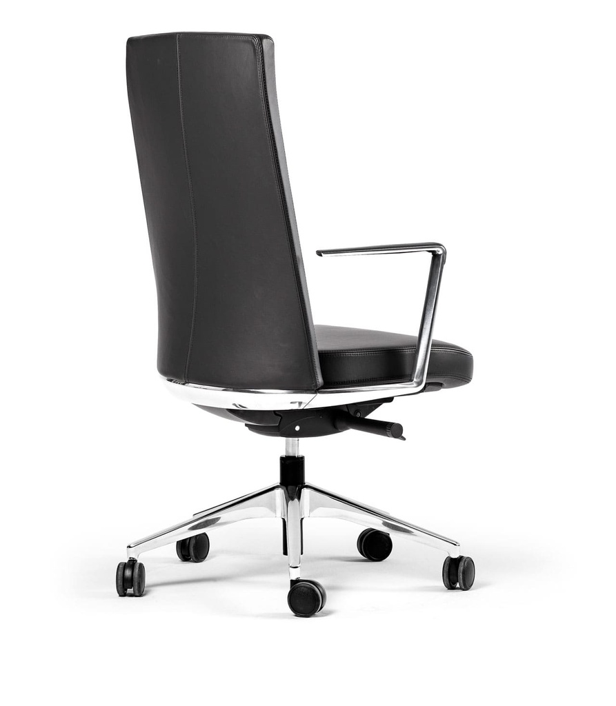 Silla de dirección Cron en cuero negro