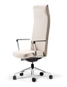 Sillón Cron Sport con respaldo alto tapizado en blanco
