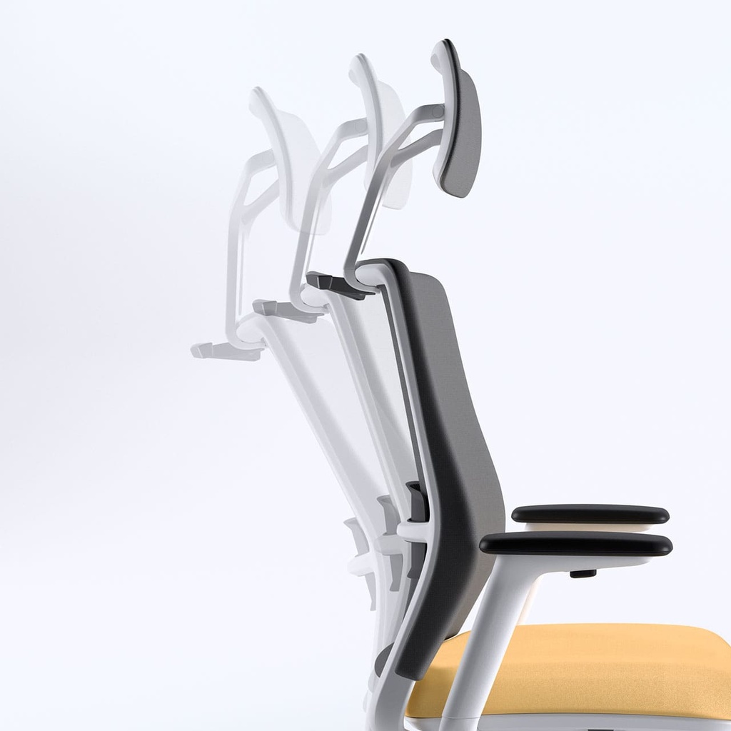 Silla ergonómica de oficina A+S Work tapizada en color amarillo