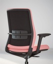 Silla ergonómica de oficina A+S Work tapizada en color rosa