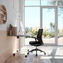 Silla de oficina con malla ergonómica A+S Work negra para Home Office